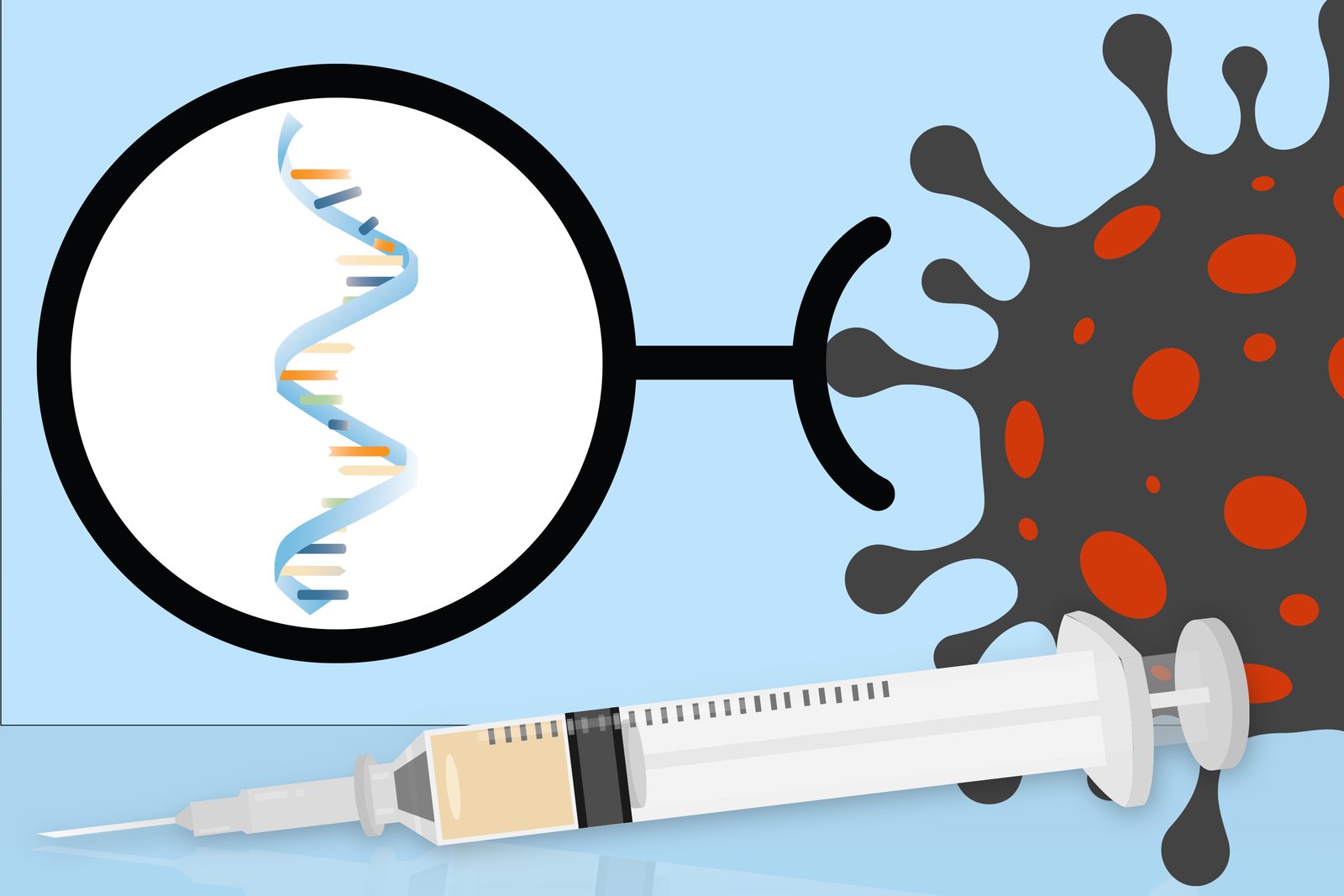 Las vacunas fabricadas con esta tecnología usan solo un fragmento de ARN. • Imagen: MIT News.